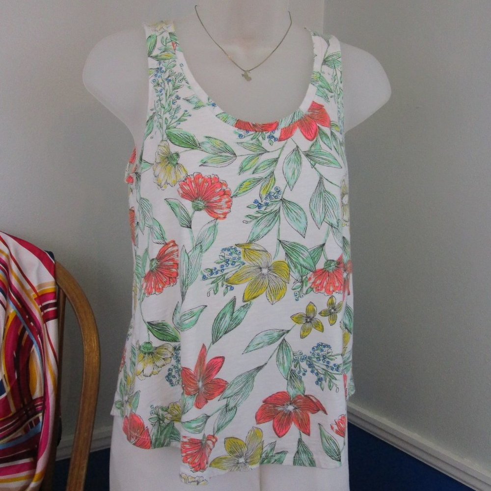 a new day Cotton Floral Swing Tank Top